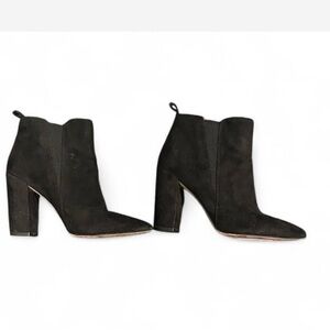BCBGMaxAzria Elegant Black Suede Heeled Boots